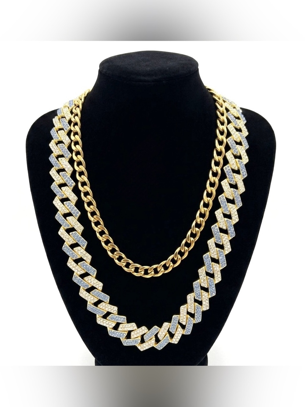 💎 Elevate Your Look: Iced Out Gold-Tone Jewelry Set 💎